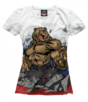 Женская футболка 3D Медведь