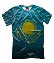 Мужская футболка 3D Казахстан флаг