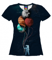 Женская футболка 3D Поездка в космос фото