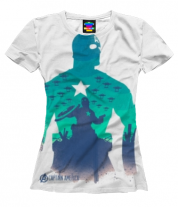 Женская футболка 3D Captain America фото