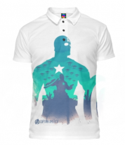 Футболка поло мужская 3D Captain America