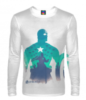 Мужская футболка с длинным рукавом 3D Captain America фото