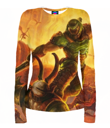 Женская футболка с длинным рукавом 3D Doom