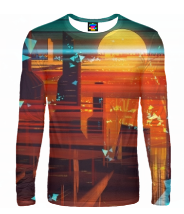 Мужская футболка с длинным рукавом 3D Abstract city