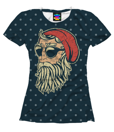 Женская футболка 3D Santa Хипстер