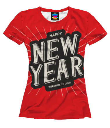 Женская футболка 3D Новый год 2020