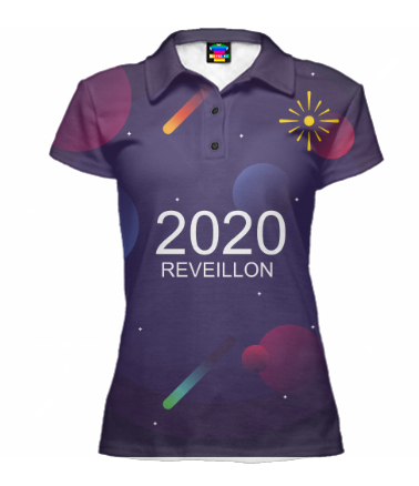 Футболка поло женская 3D New Year 2020
