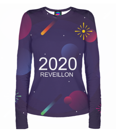Женская футболка с длинным рукавом 3D New Year 2020