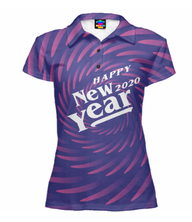Футболка поло женская 3D New Year 2020