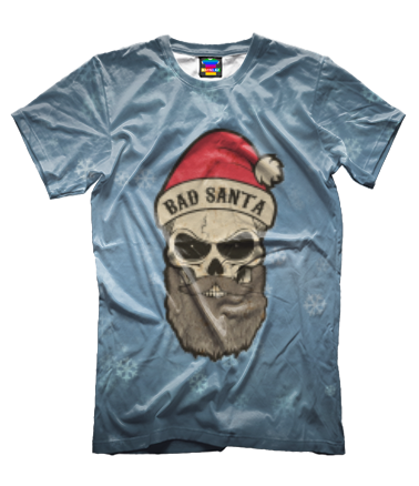 Мужская футболка 3D Bad Santa