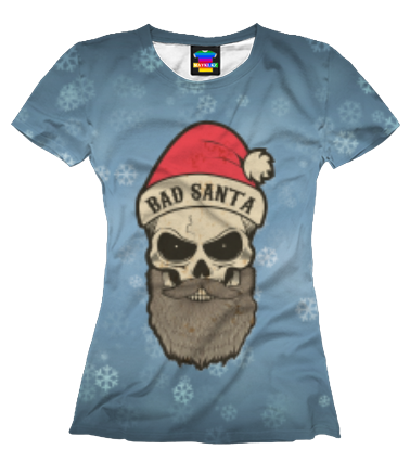 Женская футболка 3D Bad Santa
