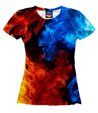 Женская футболка 3D Битва огней