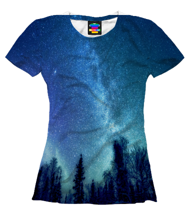 Женская футболка 3D Звёздная даль