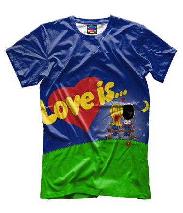 Мужская футболка 3D Love is