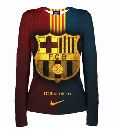 Женская футболка с длинным рукавом 3D Barcelona