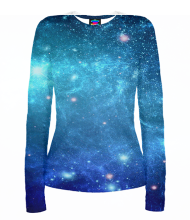 Женская футболка с длинным рукавом 3D Звеёзды