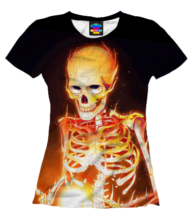 Женская футболка 3D Скелет