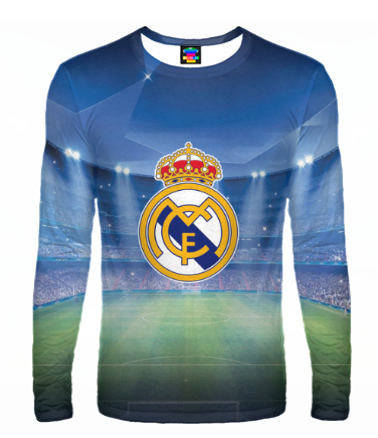 Мужская футболка с длинным рукавом 3D Real Madrid