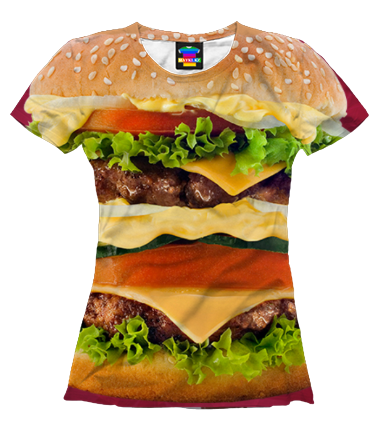 Женская футболка 3D Бургер