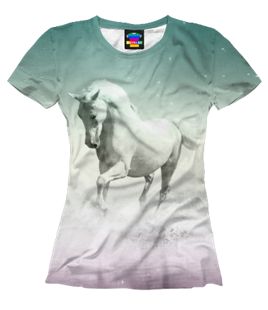 Женская футболка 3D Лошадь