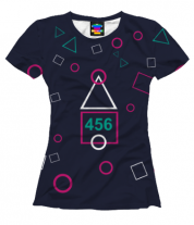 Женская футболка 3D Игра в кальмара 456 фото